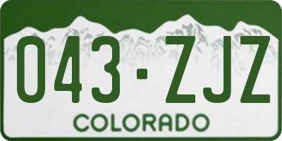 CO license plate 043ZJZ
