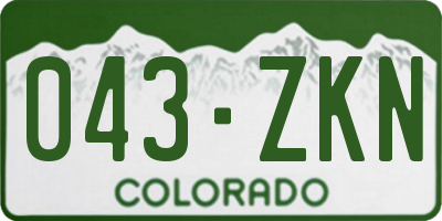 CO license plate 043ZKN