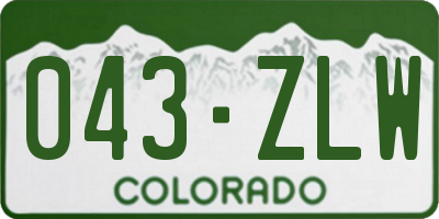 CO license plate 043ZLW