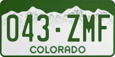 CO license plate 043ZMF