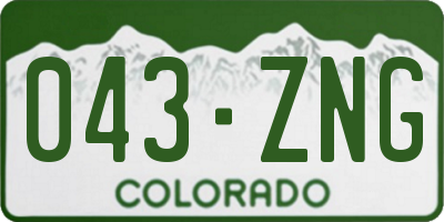CO license plate 043ZNG