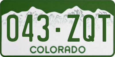 CO license plate 043ZQT