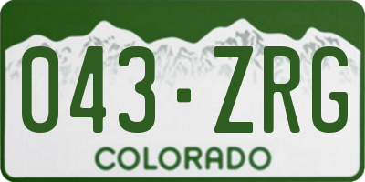 CO license plate 043ZRG