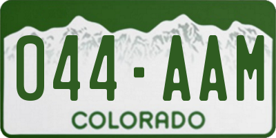 CO license plate 044AAM