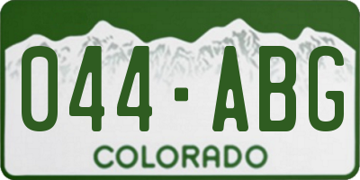 CO license plate 044ABG