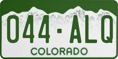 CO license plate 044ALQ