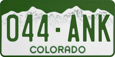 CO license plate 044ANK