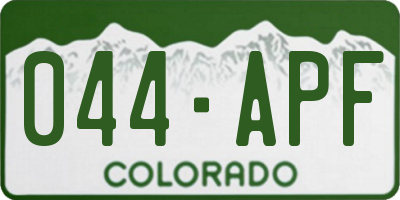 CO license plate 044APF