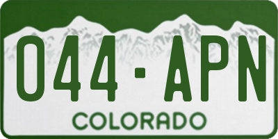 CO license plate 044APN