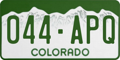 CO license plate 044APQ