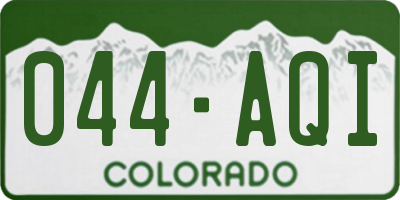 CO license plate 044AQI