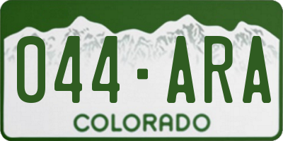 CO license plate 044ARA