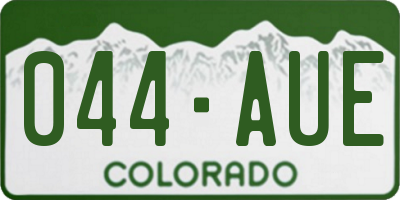 CO license plate 044AUE