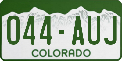 CO license plate 044AUJ