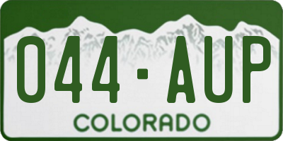 CO license plate 044AUP
