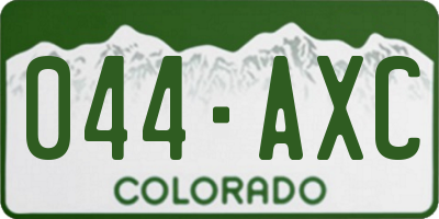 CO license plate 044AXC