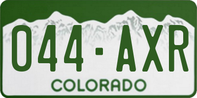 CO license plate 044AXR
