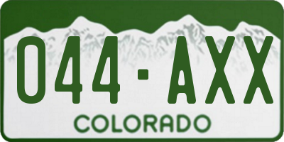 CO license plate 044AXX