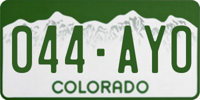 CO license plate 044AYO