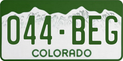 CO license plate 044BEG