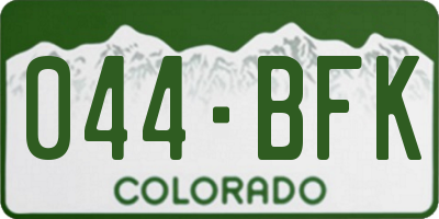 CO license plate 044BFK
