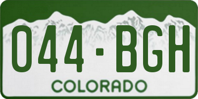 CO license plate 044BGH