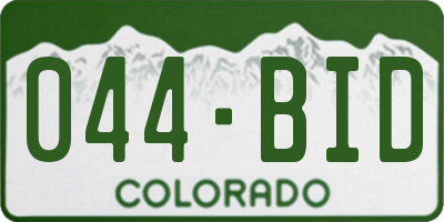CO license plate 044BID