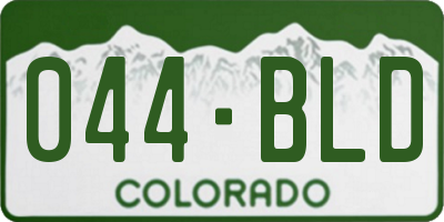 CO license plate 044BLD