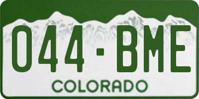 CO license plate 044BME