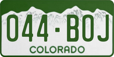 CO license plate 044BOJ