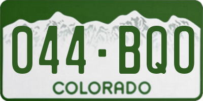 CO license plate 044BQO