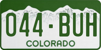 CO license plate 044BUH