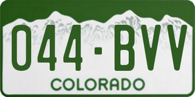 CO license plate 044BVV