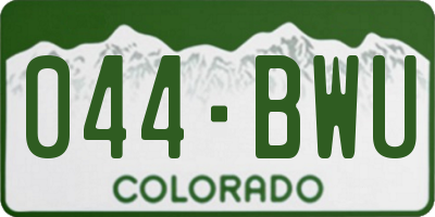 CO license plate 044BWU