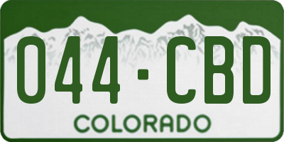 CO license plate 044CBD