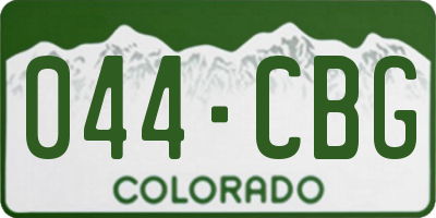 CO license plate 044CBG