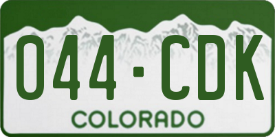 CO license plate 044CDK