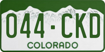 CO license plate 044CKD