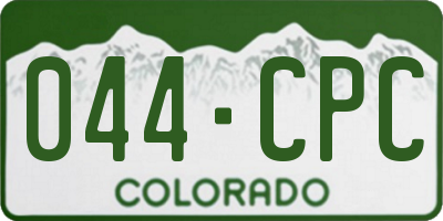 CO license plate 044CPC