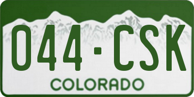 CO license plate 044CSK