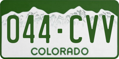 CO license plate 044CVV