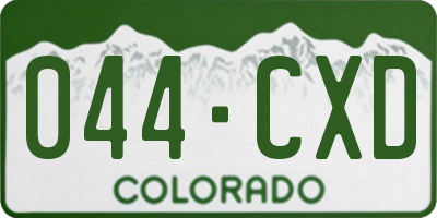 CO license plate 044CXD