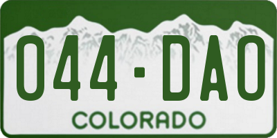 CO license plate 044DAO