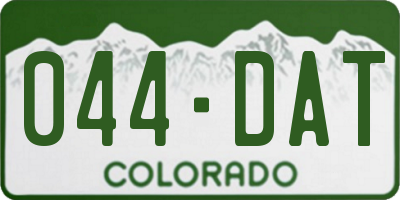 CO license plate 044DAT