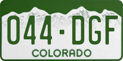 CO license plate 044DGF