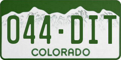 CO license plate 044DIT
