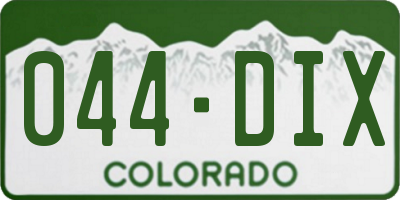 CO license plate 044DIX
