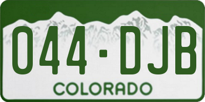 CO license plate 044DJB