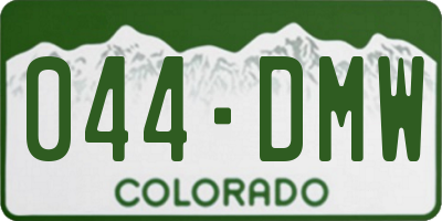 CO license plate 044DMW