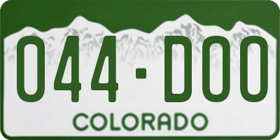 CO license plate 044DOO